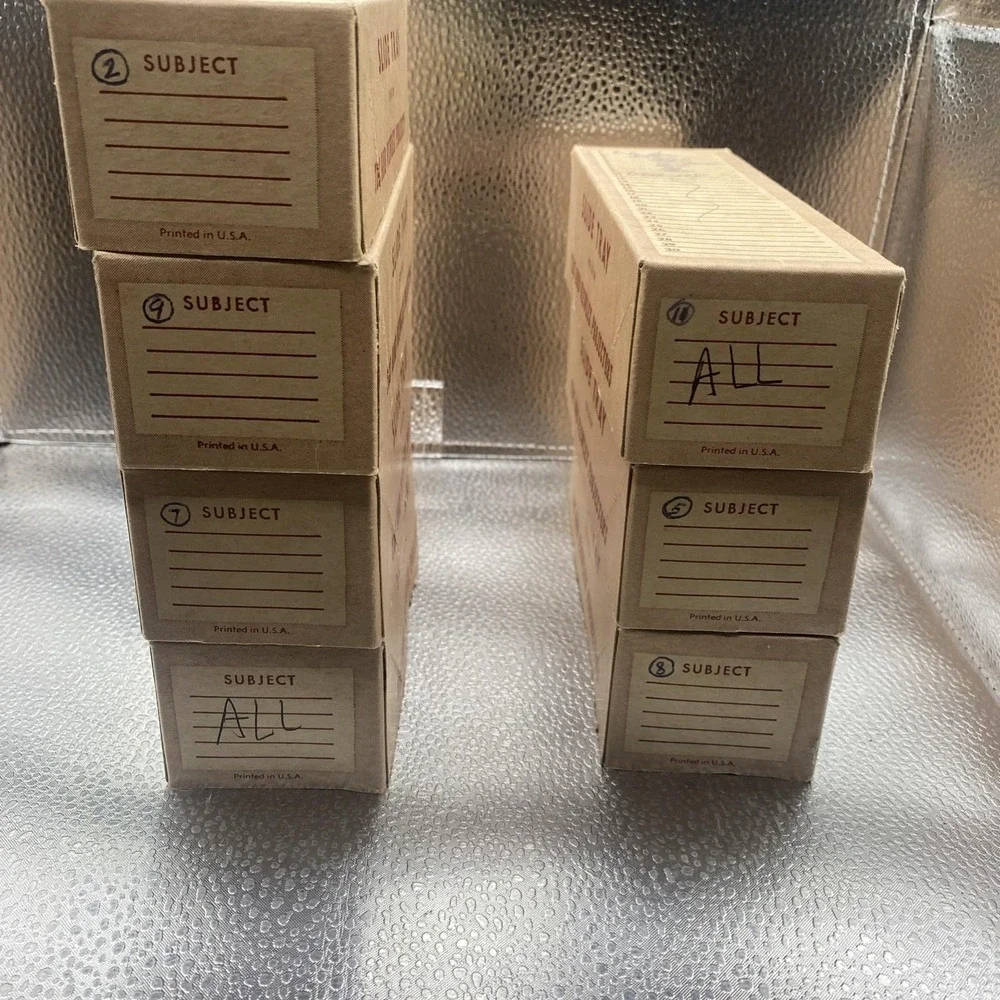 Lot of 7 Vintage TDC Micro-Fit 30 Slide Trays with cardboard lids